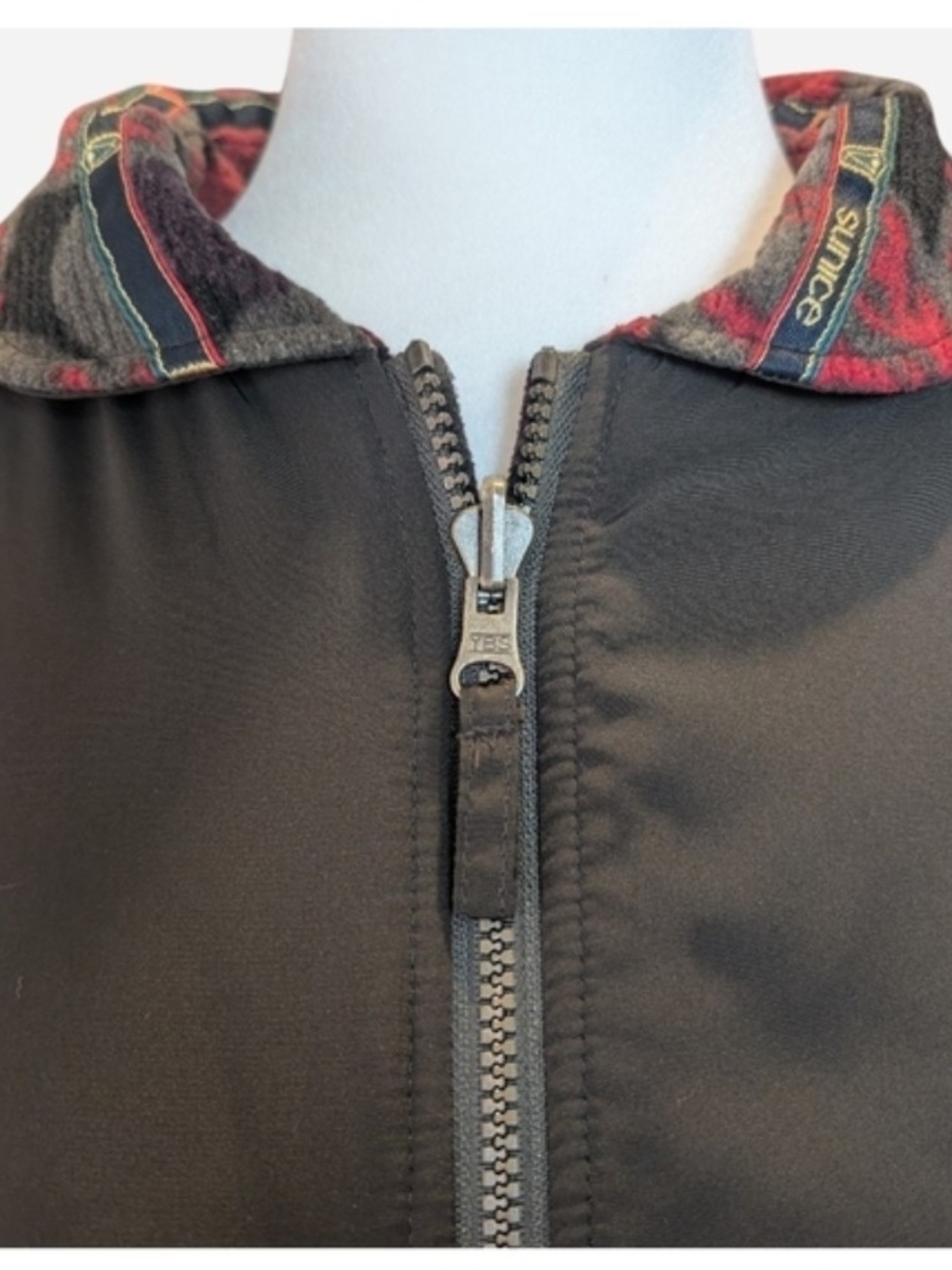 Sunic Brown Men's Zip Vest with Patterned Collar - Picture 7 of 10
